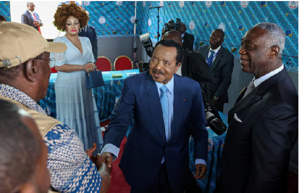 Cameroonian President Paul Biya, 92, who is seeking an eighth term