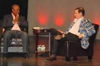 John Mahama in a conversation with Andrew Solomon (right)