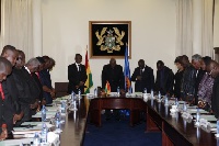 File photo: President Mahama in a cabinet meeting
