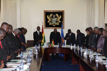 File photo: President Mahama in a cabinet meeting