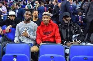 Jefferey Schlupp and Timothy watching the game Philadelphia 76'ers and the Boston Celtics