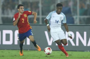 Callum Hudson-Odoi punishing the Spanish defenders