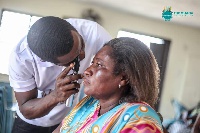 File photo; A female resident undergoing the eye screening