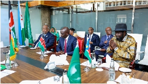 L-R: Djibouti’s President, Kenya’s President and South Sudan President