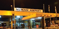 Establishing shot of the Kumasi airport