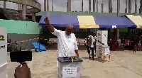 Prof. Joshua Alabi, NDC flagbearer hopeful has finally voted