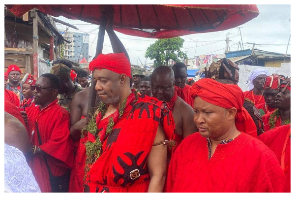 King Tackie Teiko Tsuru II, with Nii Doku III, Supreme Head of Gbese Somnenaa