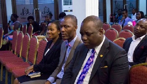 L-R Human Resource Manager, Sarah Gidiglo-Sackey Chief Executive, William Y Ansah and Group Chairman