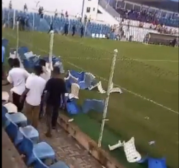 The Dr Kwame Kyei Stadium was destroyed by a group of irate Kotoko fans