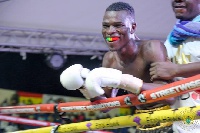 Richard Commey after his first fight at the Bukom Boxing Arena