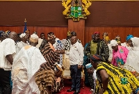The delegation greeting Akufo-Addo