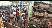 Scene of the accident at Gomoa Buduatta junction