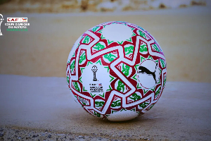 A photo of the official match ball of 2025 AFCON