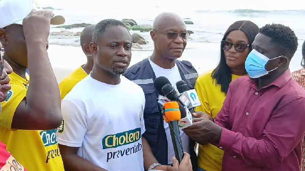 Kwabena Mintah Akandoh speaking to the media