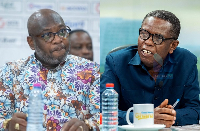 Kwesi Pratt Jnr (R) has reacted to Randy Abbey's (L) new role at Ghana COCOBOD