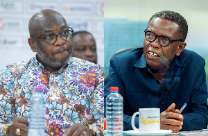 Kwesi Pratt Jnr (R) has reacted to Randy Abbey's (L) new role at Ghana COCOBOD