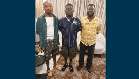 Abu Trica (Middle) was arrested along with two others in Ghana on December 11, 2025