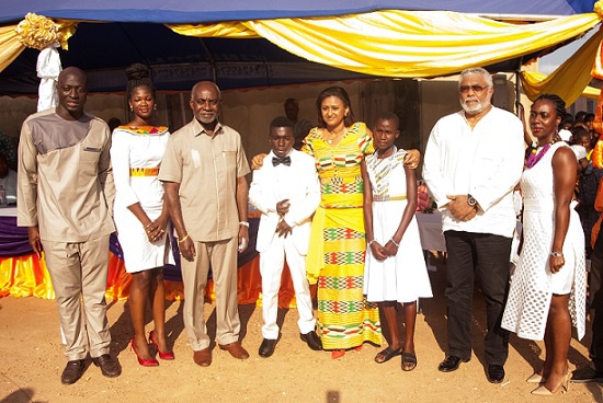 Former President Rawlings with Prof. Boachie-Adjei  and others