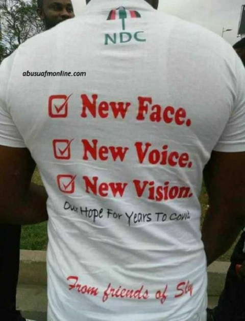 Supporter of Sylvester Mensah in a shirt