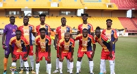 Accra Hearts of Oak team line up before a game | File photo