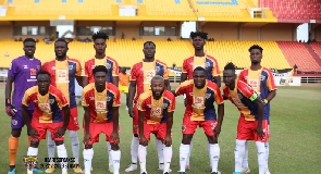 Accra Hearts of Oak team line up before a game | File photo