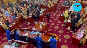 The clerks in parliament, in their new robes