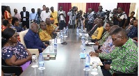 Akufo-Addo (2nd left) speaking at the meeting with members of the civil society groups