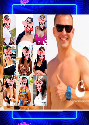 Poster of Russian man with some Ghanaian women