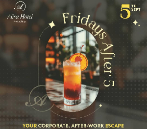 It happens Friday, 5th September, from 5 PM till late at Alisa Hotel.