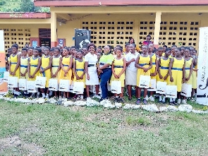 Some schools in Obuasi received free sanitary pads donated by Anglogold Ashanti