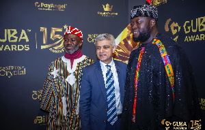 Danny Angels [R], The Mayor of London Sadiq Khan [C] and Mr Keli Semme