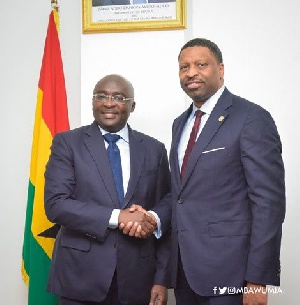 Vice President Bawumia and Mr Johnson, CEO of NAACP at the Jubilee House, Accra
