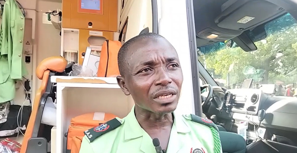 Jafar Abdulai is a medical technician with the Ambulance Service