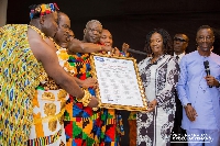 Prof. Jane Naana Opoku-Agyemang receiving a citation