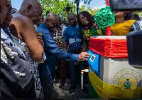 President Akufo-Addo inspecting one of the concrete tanks