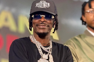 Shatta Wale 'served' a full all-black, 'street-king' look at the event