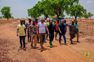 Dr Peter Boamah Otokunor Touring The Area