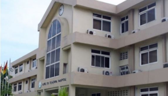 A front view of the Korle-Bu Teaching Hospital
