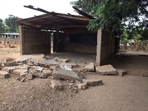 The classroom structure which killed 6 pupils at Jamra