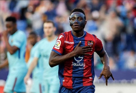 Emmanuel Boateng netted for UD Levante in their 4-3 defeat to AFC Bournemouth