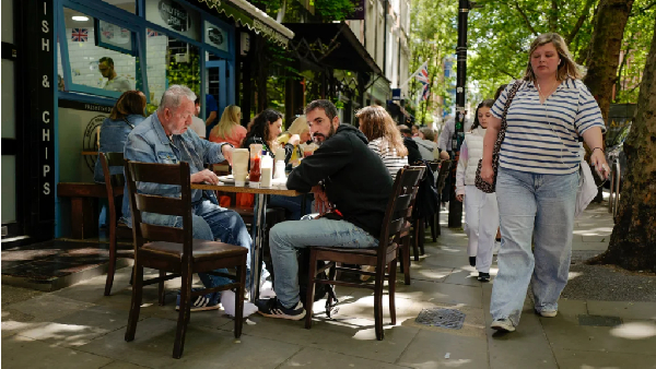 A restaurant in Covent Garden in London, pictured on June 17, 2024