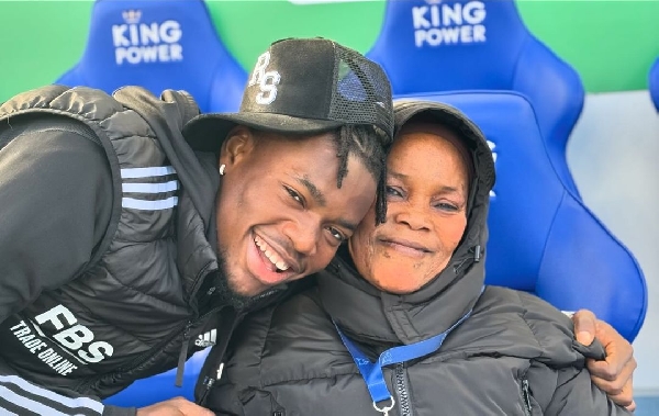 Fatawu Issahaku with his mother