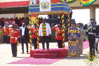 President Nana Addo Dankwa Akufo-Addo taking the national salute at Ghana @ 61