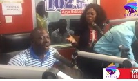 Kumchacha and Afia Schwarzenegger in a heated arguement at Accra-based Kasapa FM