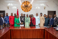 Prof. Hugh Keku Aryee led the delegation to pay a courtesy call on Alban Kingsford Sumana Bagbin