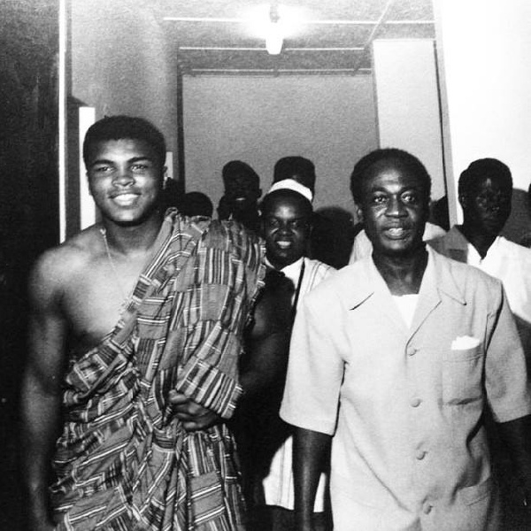 Kwame Nkrumah and Muhammad Ali during his visit to Ghana