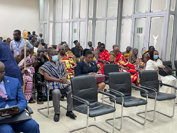 Akyem Abuakwa chiefs storm Parliament to support Ofori-Atta as he faces censure committee