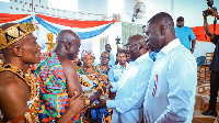 Dr Mahamudu Bawumia interacting with some of the chiefs