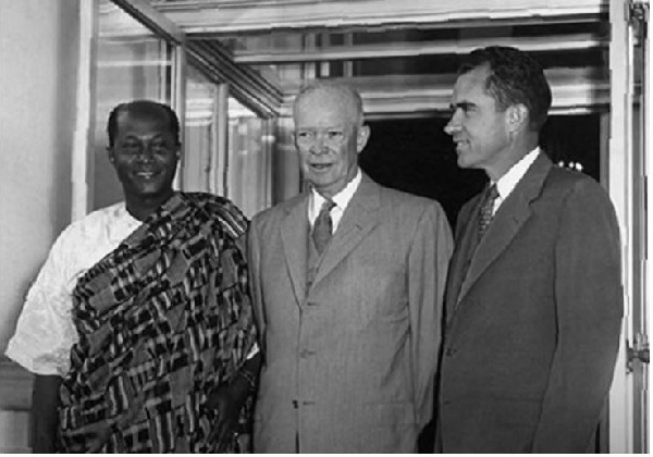 U.S. President Dwight Eisenhower apologized to Gbedemah (first from left)