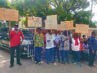 Members of the Forum during their recent protest at the Ministry of Finance